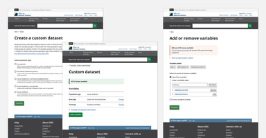 Create a custom dataset on ons.gov.uk/datasets/create